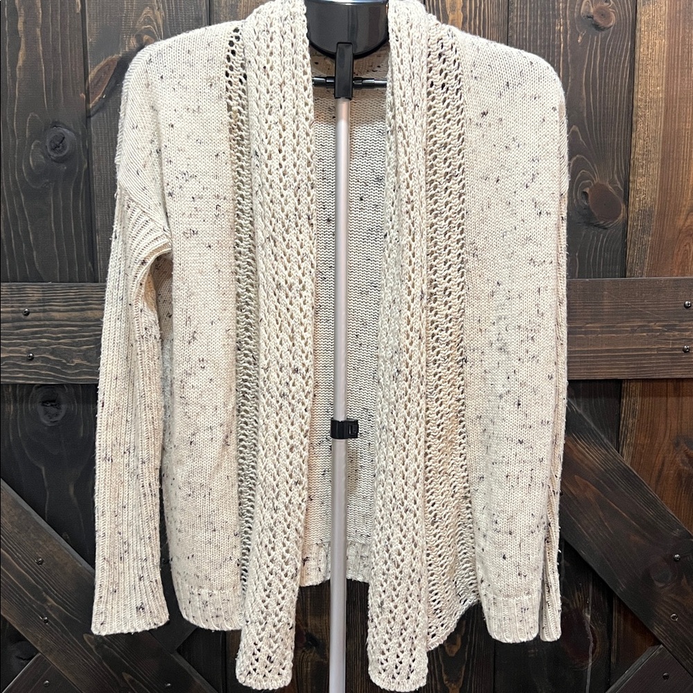 Staring At Stars Confetti Cardigan S Oversized Crochet Cozy Neutral Sweater Boho